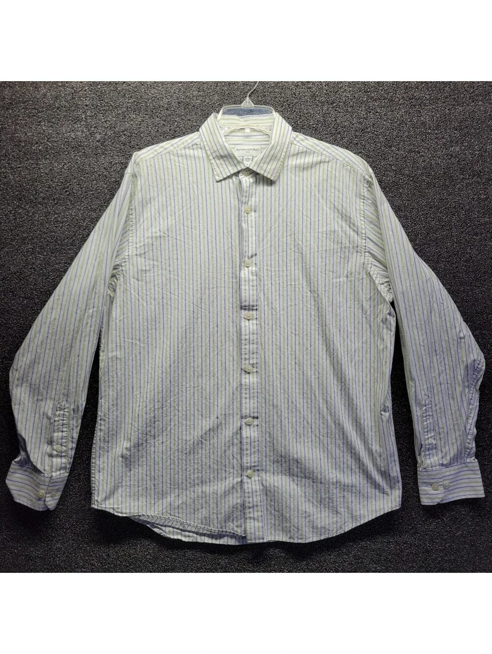 Banana Republic Men's Sz L Multicolored Striped Longsleeve Button-Down